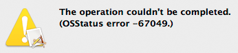 installation error -67049